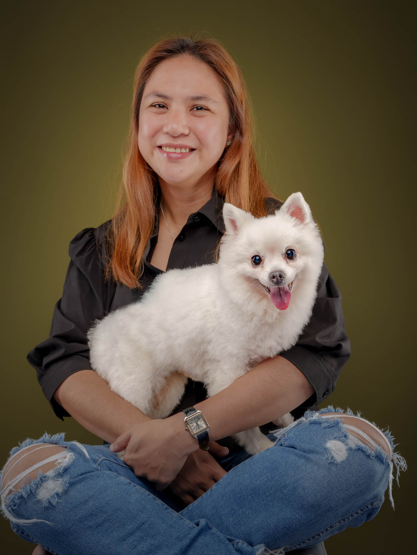 Pomeranian pet portrait captured during a home-visit photoshoot in San Juan by PawPlay Studios